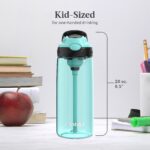 Contigo Aubrey Kids Dinos & Sharks Cleanable Water Bottle with Silicone Straw Spill-Proof Lid Dishwasher Safe 14oz 2-Pac