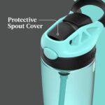 Contigo Aubrey Kids Dinos & Sharks Cleanable Water Bottle with Silicone Straw Spill-Proof Lid Dishwasher Safe 14oz 2-Pac