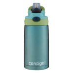 Botella de agua para niños Contigo 2132330 termo de acero inoxidable con popote Autospout 13 onzas verde y azul paquete