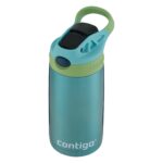 Botella de agua para niños Contigo 2132330 termo de acero inoxidable con popote Autospout 13 onzas verde y azul paquete