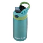 Botella de agua para niños Contigo 2132330 termo de acero inoxidable con popote Autospout 13 onzas verde y azul paquete