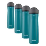 Contigo Cortland Chill 2.0 - Botella de agua de acero inoxidable con tapa de sellado automático (paquete de 4)