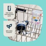 Paquete de 4 botellas de agua para niños Contigo Aubrey 2191268 antiderrames con popote de silicón 14 oz diseño dinosaur