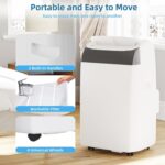 Aire acondicionado portátil con deshumidificador y ventilador GarveeTech TAC-10CPD/DM7 14000 BTU enfría hasta 750 pies c