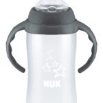 NUK - Vaso de aprendizaje de tritan con estrellas color gris de 10 onzas, para 12 meses en adelante, sin bisfenol A, a p
