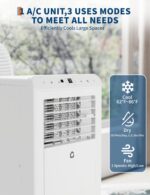 Aire acondicionado portátil 3 en 1 GarveeTech 23eeravdy 10500 BTU refrigeración deshumidificador ventilador enfría hasta