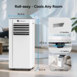 Aire acondicionado portátil DR.PREPARE DCAC10 10000 BTU WiFi 4 en 1 ventilador deshumidificador enfriamiento rápido cont