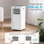 Aire acondicionado portátil DR.PREPARE DCAC10 10000 BTU WiFi 4 en 1 ventilador deshumidificador enfriamiento rápido cont