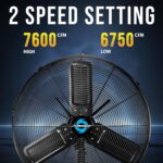 Ventilador de Pedestal Oscilante Tornado HI-FAN-24POF-WR 24" 7600 CFM 1/4 HP IPX4 2 Velocidades Exterior