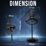 Ventilador de Pedestal Oscilante Tornado HI-FAN-24POF-WR 24" 7600 CFM 1/4 HP IPX4 2 Velocidades Exterior