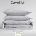 Juego de funda de edredón Calvin Klein Revman International A0001285 percal algodón reversible Queen cierre botón oculto
