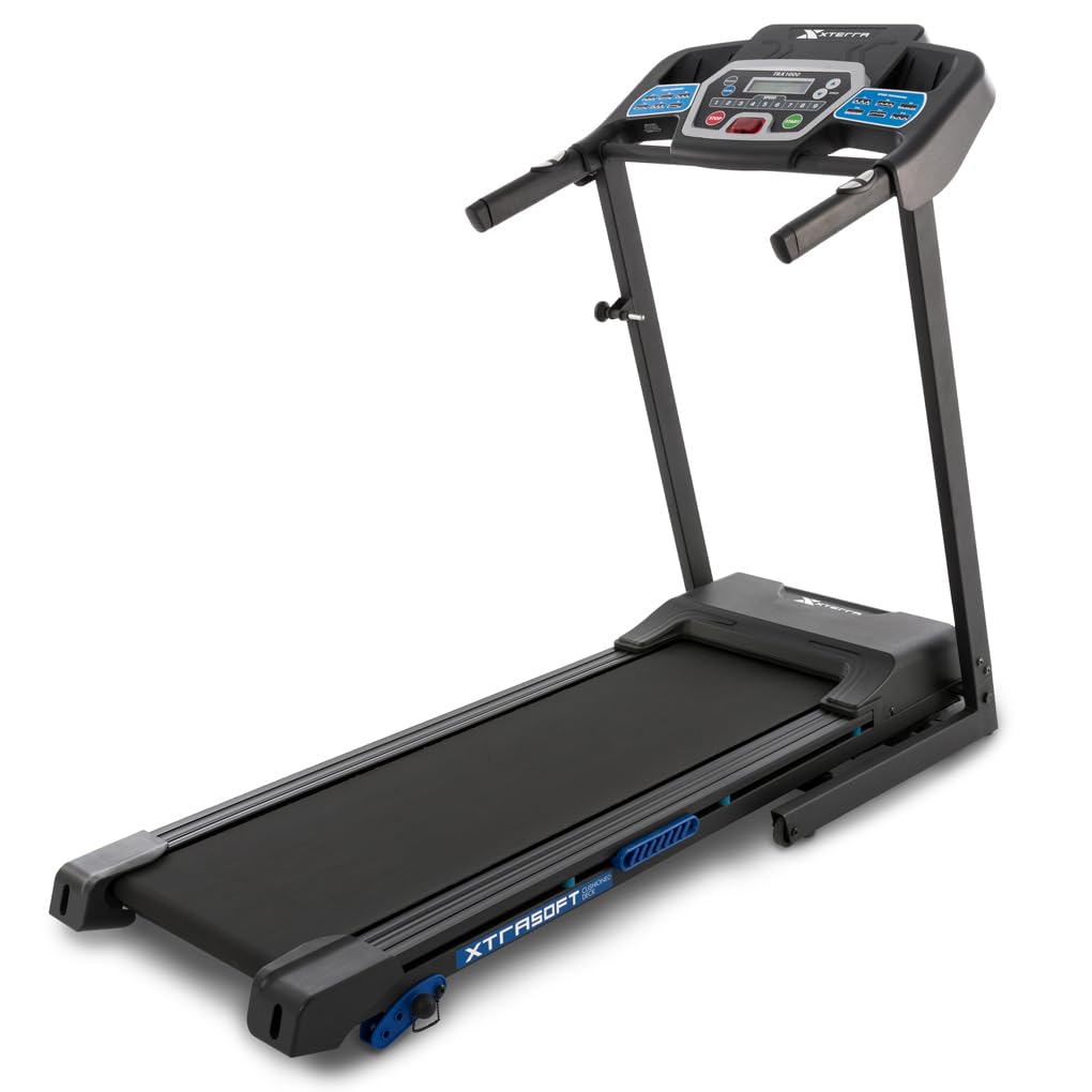 Version 1.0.0 Cinta de correr plegable XTERRA Fitness TRX1000 100819 motor 2.25 HP superficie 16 x 50 pulgadas pantalla LCD 5 pulgadas