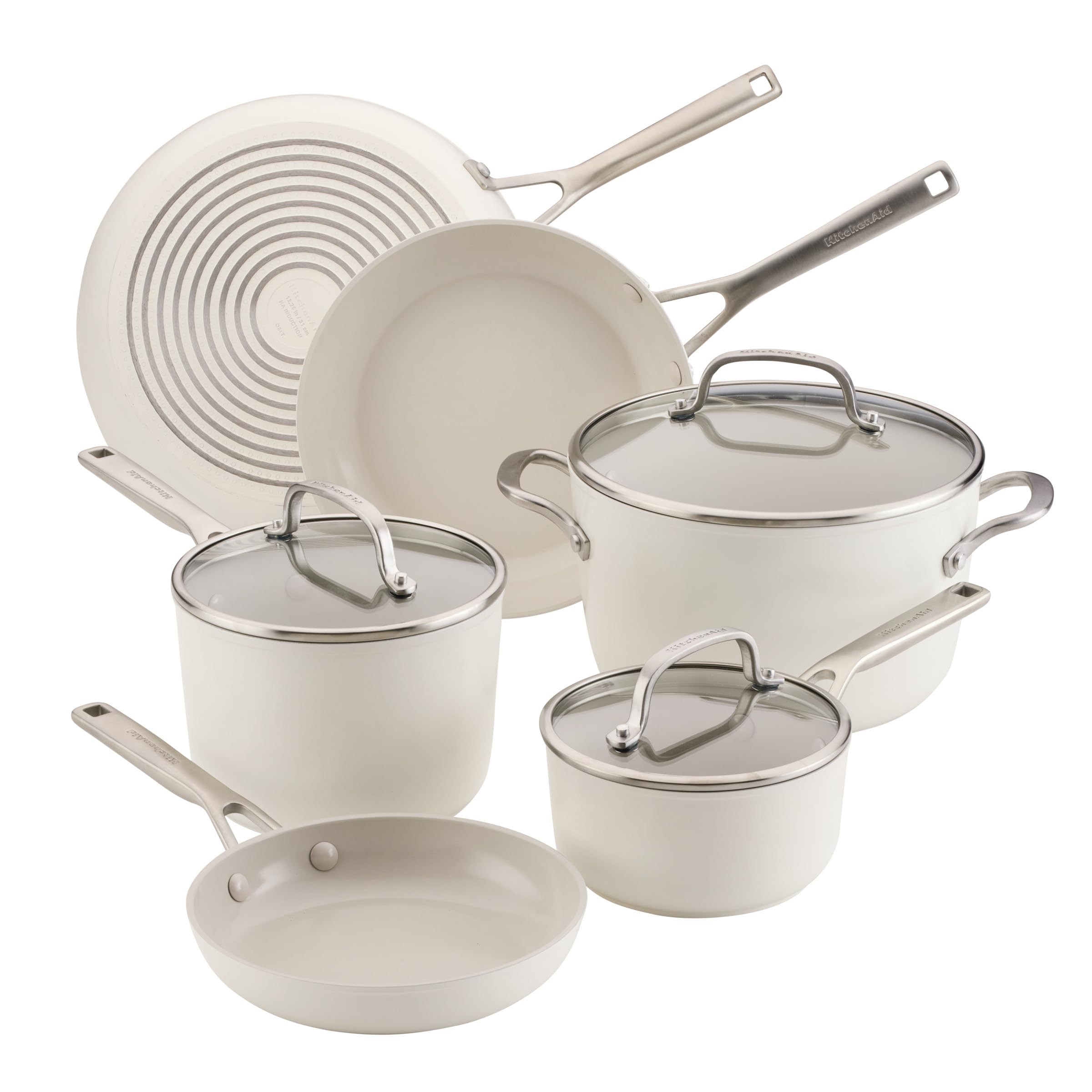 Version 1.0.0 Batería de cocina ollas y sartenes KitchenAid 84789 antiadherente de cerámica anodizado duro inducción 9 piezas