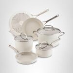 Batería de cocina ollas y sartenes KitchenAid 84789 antiadherente de cerámica anodizado duro inducción 9 piezas