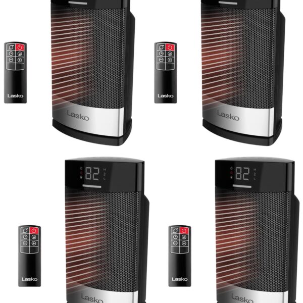 Calentador Cerámico de Mesa Lasko CD12950 Ellipse | 1,500 W, Termostato, Oscilación Amplia y Control Remoto