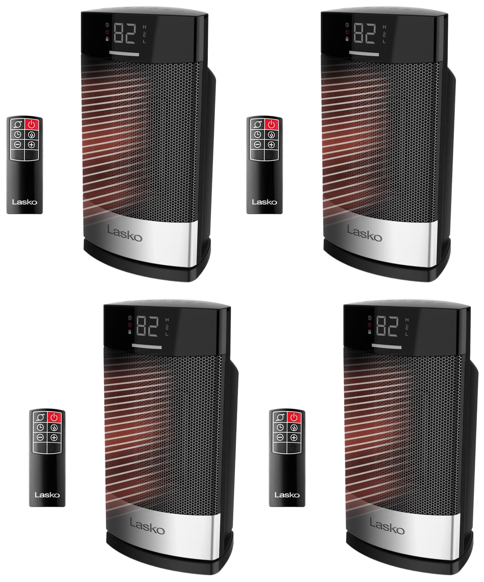 Version 1.0.0 Calentador Cerámico de Mesa Lasko CD12950 Ellipse | 1,500 W, Termostato, Oscilación Amplia y Control Remoto