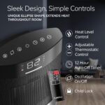 Calentador Cerámico de Mesa Lasko CD12950 Ellipse | 1,500 W, Termostato, Oscilación Amplia y Control Remoto