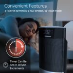 Calentador Cerámico de Mesa Lasko CD12950 Ellipse | 1,500 W, Termostato, Oscilación Amplia y Control Remoto