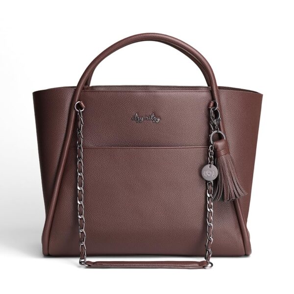Itzy Ritzy Boss Tote Diaper Bag – Vegan Leather Tote with Stroller Straps, Changing Pad, Shoulder Straps & Tassel