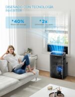 Aire acondicionado portátil ultra silencioso con calefacción Midea MAP14HS1TBL-A Duo 14000 BTU 12000 BTU SACC inversor a