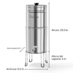 Filtro de agua por gravedad Culligan MaxClear MCS701B 2.25 galones acero inoxidable cepillado para encimera con filtro d