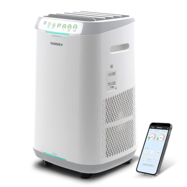 Purificador de aire Nuwave Forever 47268 para habitaciones grandes hasta 186 metros cuadrados sensores duales 7 filtros