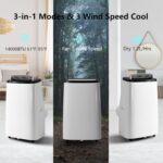 Aire acondicionado portátil EchoVincio 14000 BTU 3 en 1 para espacios hasta 65 m2 modo sueño temporizador 24 horas colum