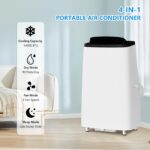 Aire acondicionado portátil EchoVincio 14000 BTU 3 en 1 para espacios hasta 65 m2 modo sueño temporizador 24 horas colum