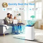 Aire acondicionado portátil EchoVincio 14000 BTU 3 en 1 para espacios hasta 65 m2 modo sueño temporizador 24 horas colum