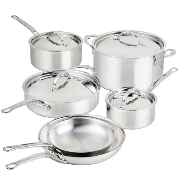 Batería de cocina Hestan Culinary ProBond Luxe 31768 juego de ollas y sartenes 10 piezas acero inoxidable triple capa ap