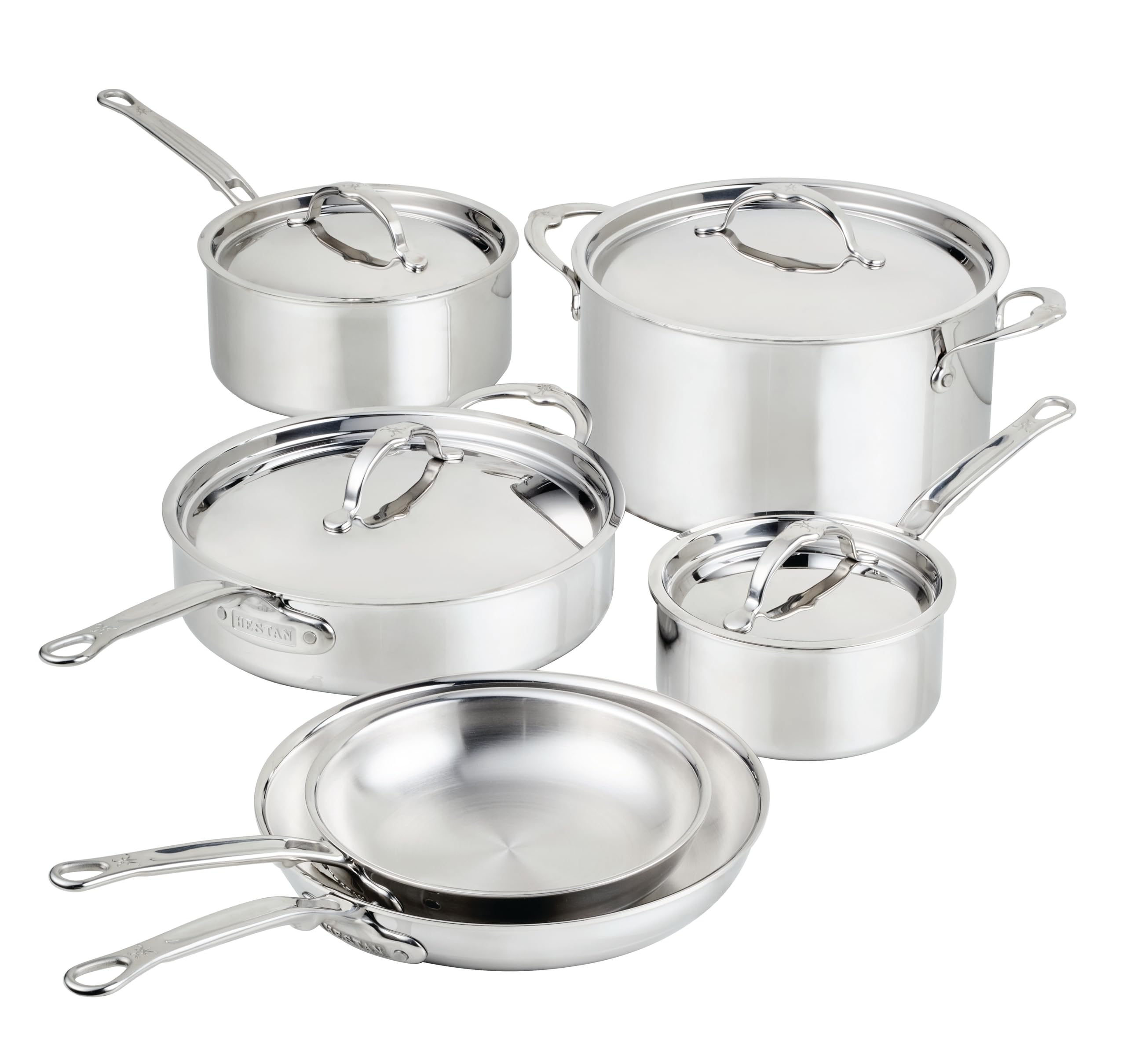 Version 1.0.0 Batería de cocina Hestan Culinary ProBond Luxe 31768 juego de ollas y sartenes 10 piezas acero inoxidable triple capa ap