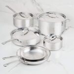 Batería de cocina Hestan Culinary ProBond Luxe 31768 juego de ollas y sartenes 10 piezas acero inoxidable triple capa ap