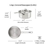 Batería de cocina Hestan Culinary ProBond Luxe 31768 juego de ollas y sartenes 10 piezas acero inoxidable triple capa ap