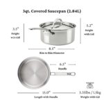 Batería de cocina Hestan Culinary ProBond Luxe 31768 juego de ollas y sartenes 10 piezas acero inoxidable triple capa ap