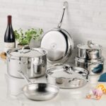 Batería de cocina Hestan Culinary ProBond Luxe 31768 juego de ollas y sartenes 10 piezas acero inoxidable triple capa ap