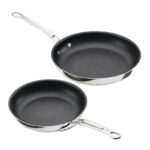 Juego de sartenes antiadherentes Hestan Culinary 31784 ProBond Luxe TITUM acero inoxidable triple capa 8.5 y 11 pulgadas