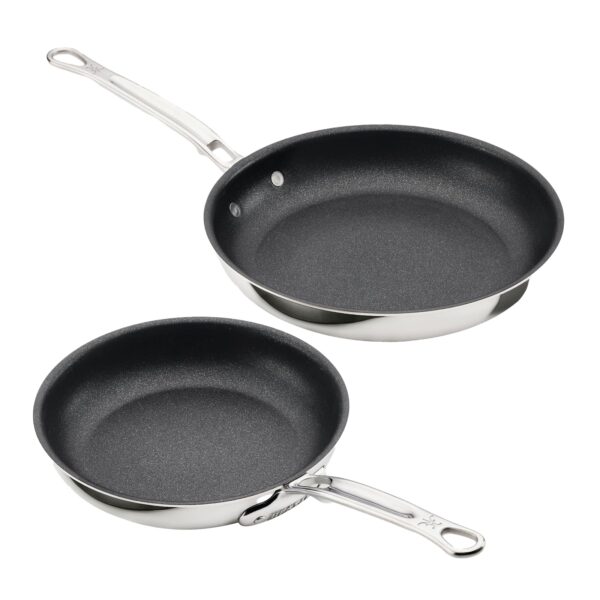Juego de sartenes antiadherentes Hestan Culinary 31784 ProBond Luxe TITUM acero inoxidable triple capa 8.5 y 11 pulgadas