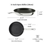 Juego de sartenes antiadherentes Hestan Culinary 31784 ProBond Luxe TITUM acero inoxidable triple capa 8.5 y 11 pulgadas