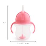 Munchkin Any Angle - Tazas para beber para niños pequeños, a prueba de derrames, con popote con peso con asas de transic