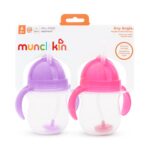 Munchkin Any Angle - Tazas para beber para niños pequeños, a prueba de derrames, con popote con peso con asas de transic