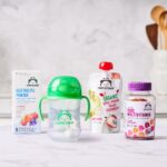 Marca Amazon – Mama Bear - Vaso sorbo de silicona con peso, 9 onzas, azul/verde (paquete de 24)