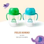 Marca Amazon – Mama Bear - Vaso sorbo de silicona con peso, 9 onzas, azul/verde (paquete de 24)