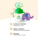 Marca Amazon – Mama Bear - Vaso sorbo de silicona con peso, 9 onzas, azul/verde (paquete de 24)