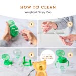 Marca Amazon – Mama Bear - Vaso sorbo de silicona con peso, 9 onzas, azul/verde (paquete de 24)