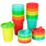 The First Years Take & Toss - Vasos para beber a prueba de derrames, paquete de fiesta arcoíris, reutilizables para niño