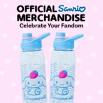 Silver Buffalo Sanrio Hello Kitty and Friends Cinnamoroll con Fresa Botella de Agua con Tapa de Rosca, 28 Onzas (Paquete