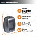 Calentador de Cerámica Portátil Lasko 754201 con Termostato, 1500 W, 2 Velocidades, 9.2 Pulg