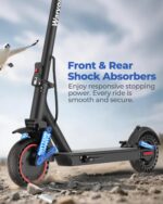Waryoa Electric Scooter, 350W/500W Powerful Motor, 15-31 Miles Range, 8.5"/10" Tires, 19/22 MPH Max Speed, Commuting Ele