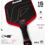 Franklin Sports Paletas profesionales de Pickleball – Serie de fibra de carbono C45 - Aprobadas oficialmente por USAP +