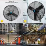 Ventilador de Pared para Exterior Tornado HI-FAN-24MOWF-WR-1P-HEX2 – 24 pulgadas, IPX4, 7350 CFM, 2 velocidades, motor T